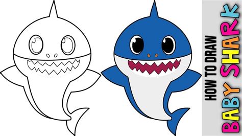 Baby shark and mommy shark. Baby Shark 🐋 How To Draw Baby Shark 🐋 Como Dibujar A Bebé Tiburón 🐋 Drawing Tutorial Step By ...
