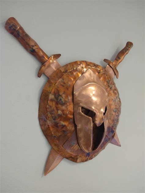 Spartan Helmet Shield And Swords Wall Hanging Deshca Designs