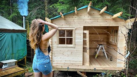 Timelapse Building A Bunkie Cabin And Expanding Our Off Grid Yurt