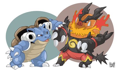 I am first to upload a blaziken vs infernape video! Blastoise vs Emboar by Natsuakai on DeviantArt