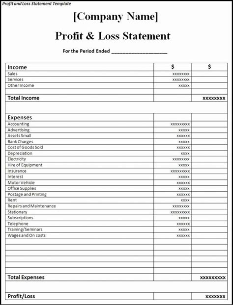 Profit And Loss Template Pdf Ipasphoto Profit And Loss Statement