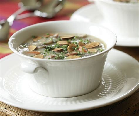 Wild Rice And Mushroom Soup With Almonds Recipe Finecooking Recipe Mushroom Soup Almond