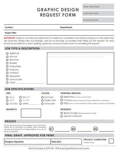 Free 10 Graphic Design Request Form Templates In Pdf Ms Word