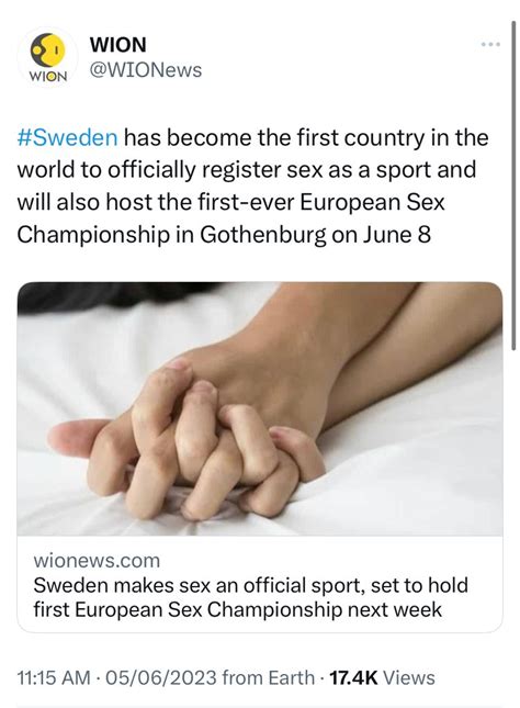 No Sex Is Not Recognised As A Sport In Sweden And Sex Tournament Is