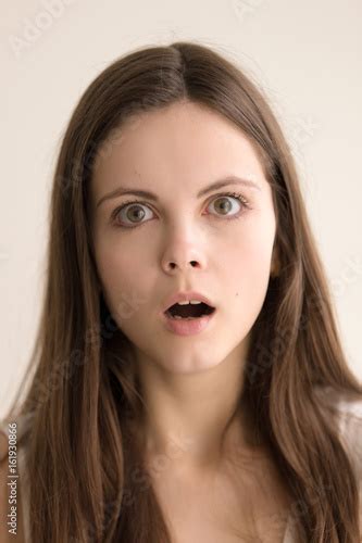 No Way Stunned Young Model Cute Teen Girl With Puzzled Facial