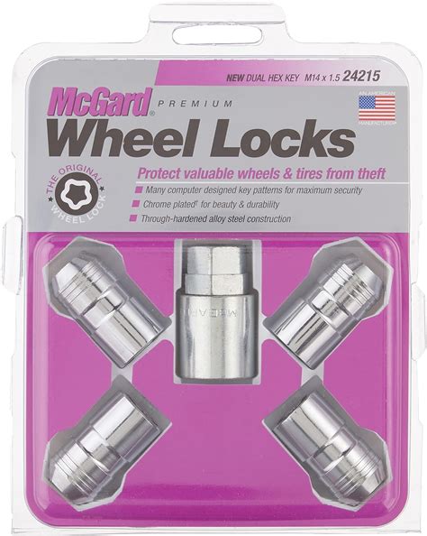 Mcgard 24215 Chrome Cone Seat Wheel Locks M14 X 15 Thread Size Set