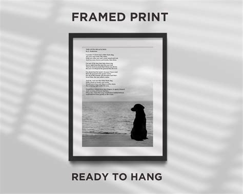Framed Print The Little Black Dog Poem Poster Art Dog Lovers Poetry