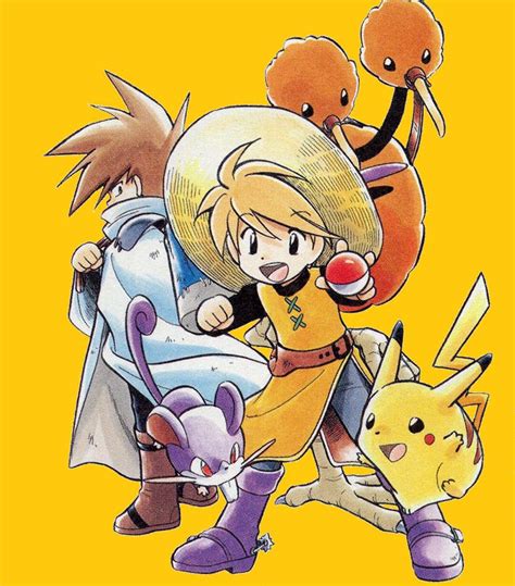 Trainers Teaming Green And Yellow Pokemon Manga Yellow Pokemon Pokemon Sketch