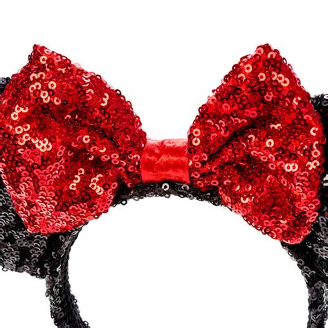Disney Minnie Mouse Sequined Ears Headband Black Claires