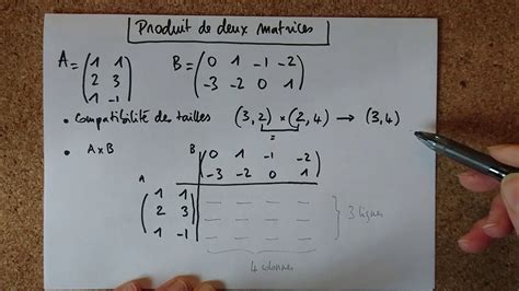 L1 Calcul Matriciel Exemple De Calcul D Un Produit De Deux Matrices