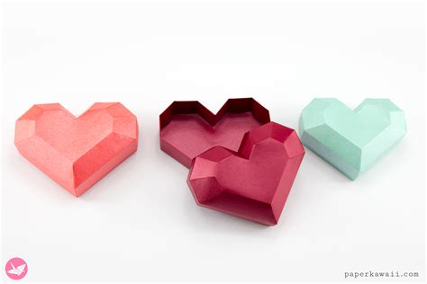 Love Heart Box Printable Template Paper Kawaii Shop