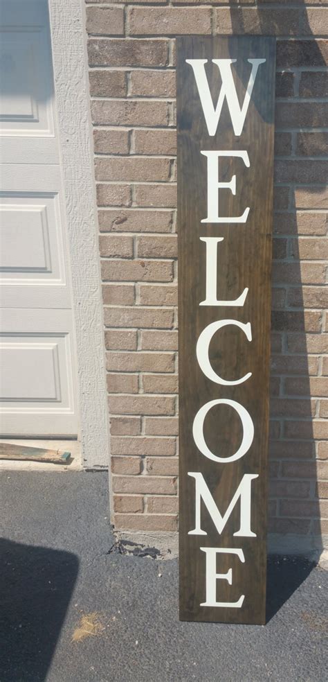 Horizontal Welcome Front Porch Wooden Sign Front Porch Sign Etsy