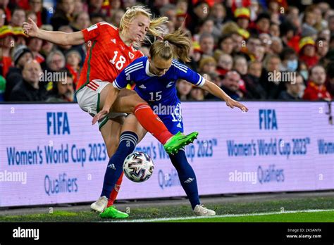 Cardiff Wales 6 October 2022 Ceri Holland Of Wales Battles With