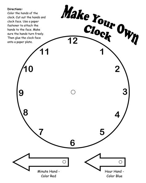 Free Printable Clock For Teaching Time