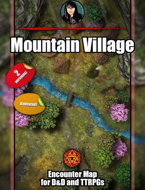 Mountain Village Battle Map With Foundry Vtt Support Animated Webm Angela Maps Free