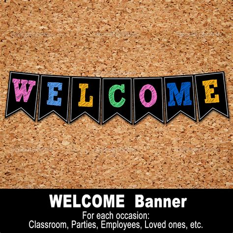 Welcome Banner Digital File Chalk Instant Download Printing The
