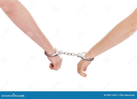 Male And Female Handcuffed Stock Image Image Of Handcuffed
