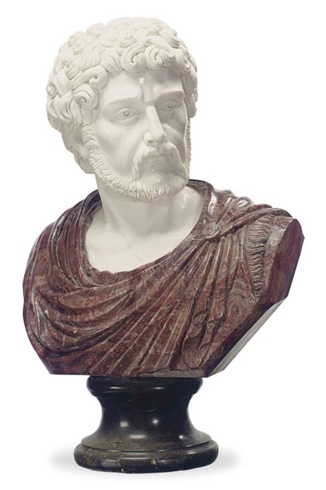 A Colored And White Marble Bust Of A Roman Emperor Late 20th Century