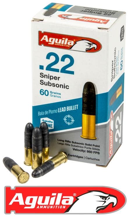 Aguila 22lr Sniper Subsonic 60gr Solid Lead Point 950fps Nz 22 Lr By