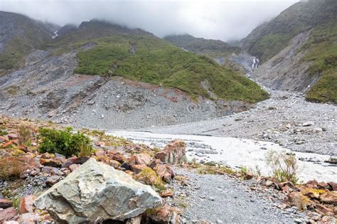 Riverbed Of The Franz Josef Glacier New Zealand Stock Image Image Of