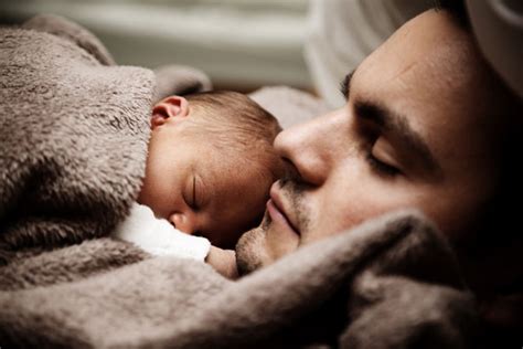 Baby And Dad Sleeping Free Stock Photo Public Domain
