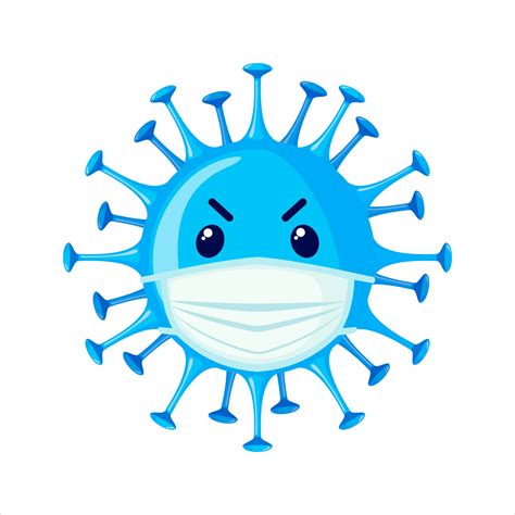 Coronavirus Bacteria Icon Wear Face Mask For Covid 19 Protection In