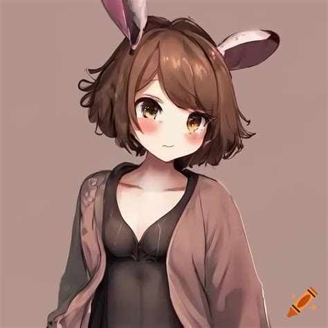 Portrait Of A Cute Bunny Anime Character On Craiyon