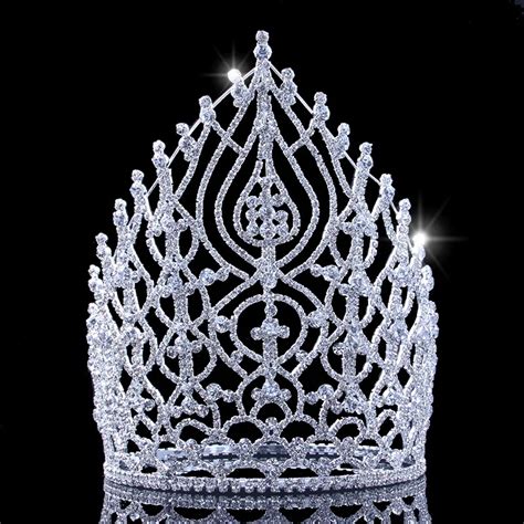 215cm 84in Height Rhinestone Pageant Crowns Alloy Large Tiaras And Crowns Princess Head