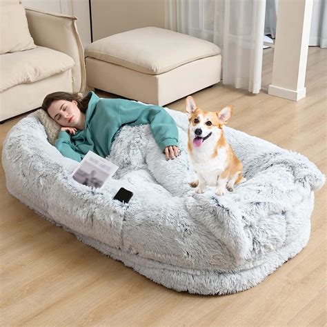 Human Sized Dog Bed， Human Dog Bed Washable Faux Fur Human Dog Bed For