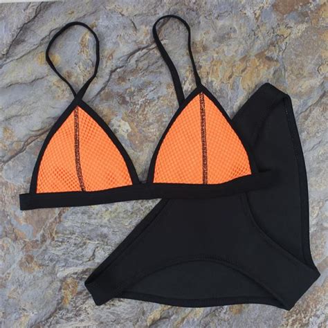 women mesh neoprene bikini triangle swimsuit beach swimwear stylish n trendier 8 bikinis