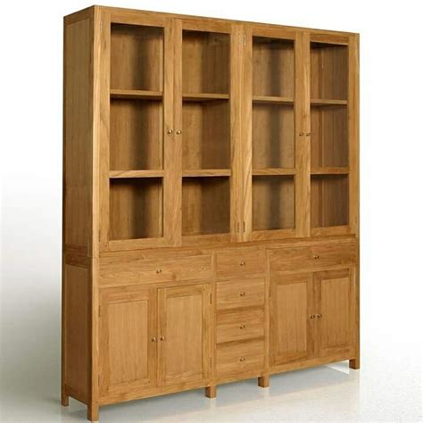 Gaya minimalis, modern hingga scandinavian. Teak wood cabinet with 4 glass door, 4 wood door and 6 ...