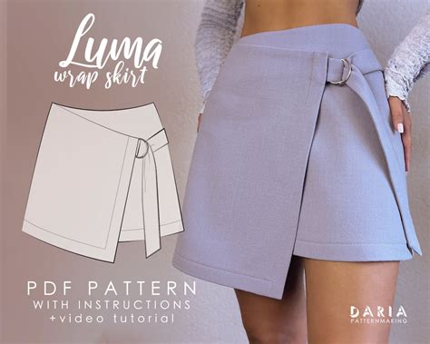 Wrap Mini Skirt With A Belt Detail Beginner Friendly Instant Download Pdf Sewing Pattern Eu 32
