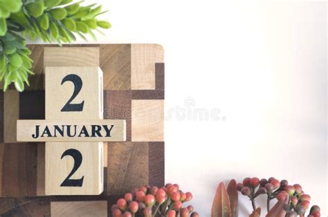 January 22 Cover Calendar Design In Natural Concept Editorial Photo