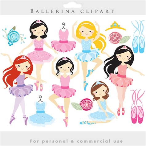 Ballerina Clipart Ballerina Clip Art Girl Ballet Dancing Etsy