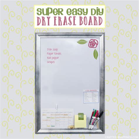 Replace the back of the frame. Easily Make a Large DIY Dry Erase Board