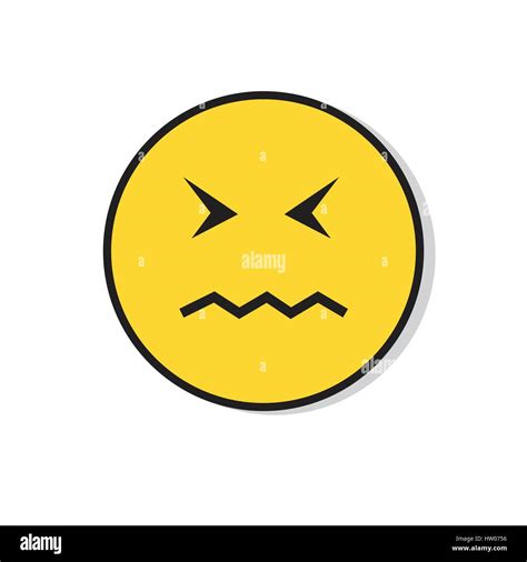 Yellow Sad Face Negative People Emotion Icon Stock Vector Image And Art