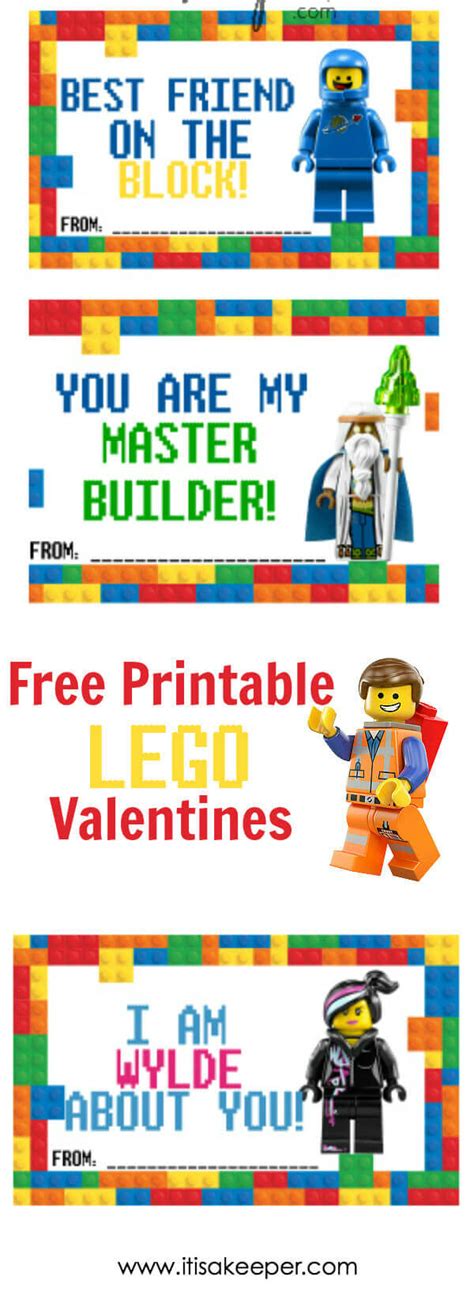 Lego inspired master builder certificates printable lego. LEGO Valentine Cards - free printable | It Is a Keeper