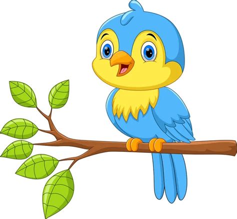Vector Illustration Cute Blue Bird Cartoon Stock Vector By ©irwanjos2