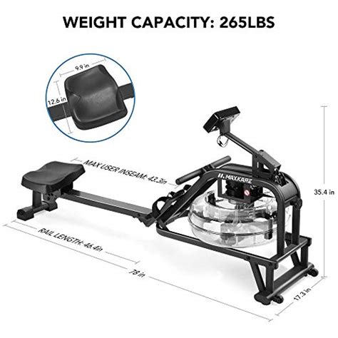 Maxkare Water Rowing Machine Water Rower With Water Resistance And Large