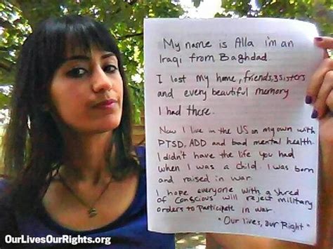 you need to see what this iraqi woman wrote on this sign truth and dare peace women writing