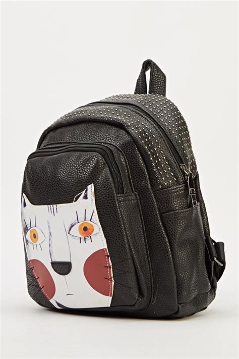 Cat Patch Studded Top Small Backpack