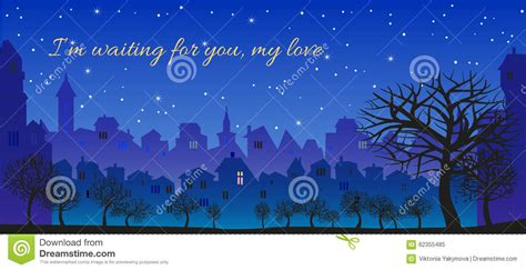 Romantic Message Im Waiting For You My Love Stock Vector Image
