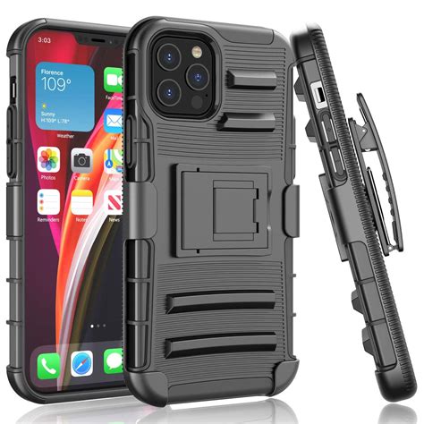 Advanced Armor Hybrid Case With Holster Belt Clip For Iphone 12