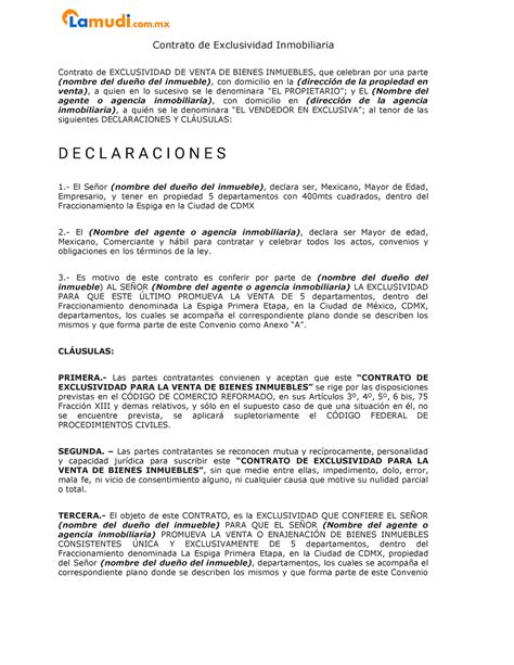 Contrato De Exclusividad Inmobiliaria Compressed Contrato De Exclusividad Inmobiliaria