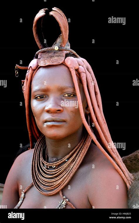 Portrait Of Himba Woman With The Typical Ornaments Kaokoland Namibia