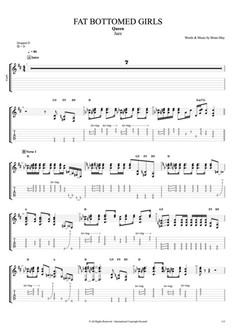 Fat Bottomed Girls Tab By Queen Guitar Pro Full Score Mysongbook