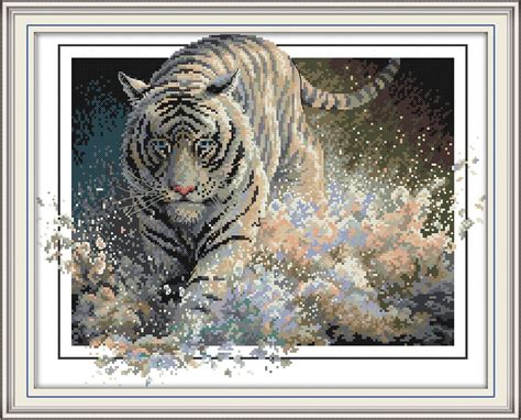 2020 White Tiger Home Cross Stitch Kit Handmade Cross Stitch