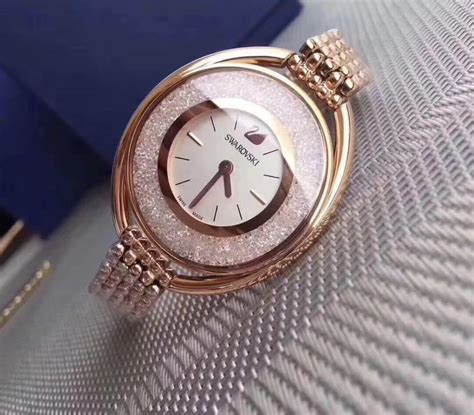 Swarovski Crystalline Oval Rose Gold Tone Watch 5200341 Womens