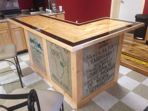 Welcome to beans coffee bar, where we are pouring. Custom Coffee Bar with Coffee bean epoxy inlay-by Jessy Mateer Woodworking | Custom coffee ...