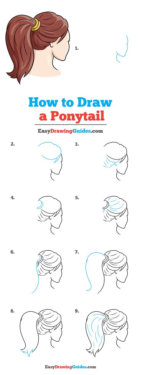 How To Draw A Ponytail Really Easy Drawing Tutorial Drawing